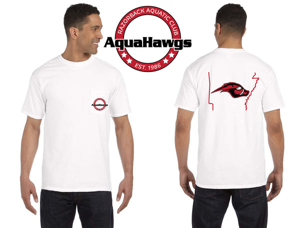 Comfort Colors Short Sleeve Pocket White Aquahawgs T-shirt